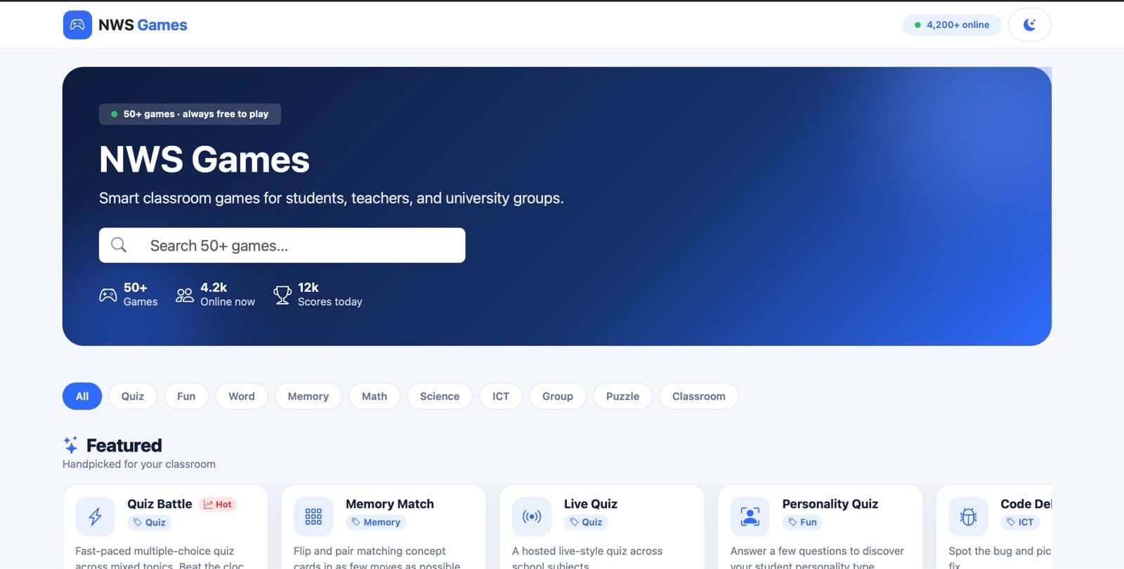 NWS Games — screenshot